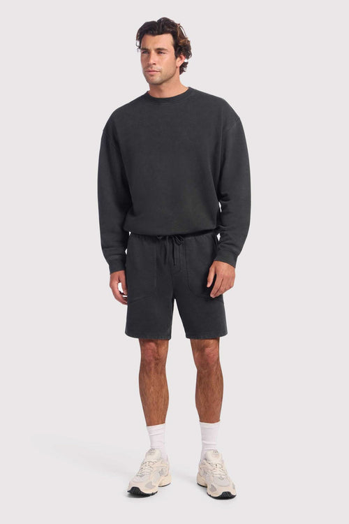 Vintage Fleece Men's Short | Washed Black