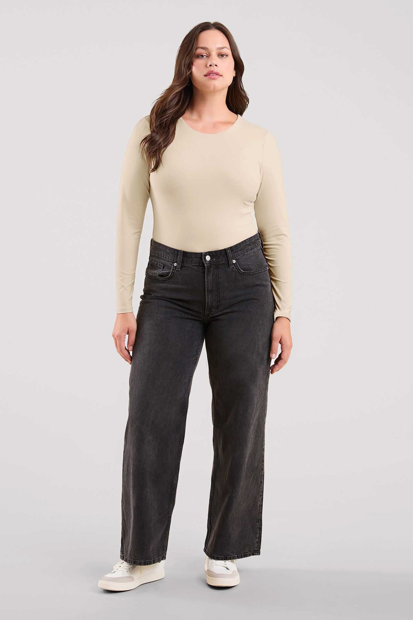 Long Sleeve Crewneck Bodysuit | Bone