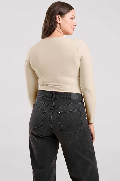 Long Sleeve Crewneck Bodysuit | Bone