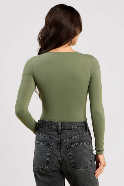 Long Sleeve Crewneck Bodysuit | Olive