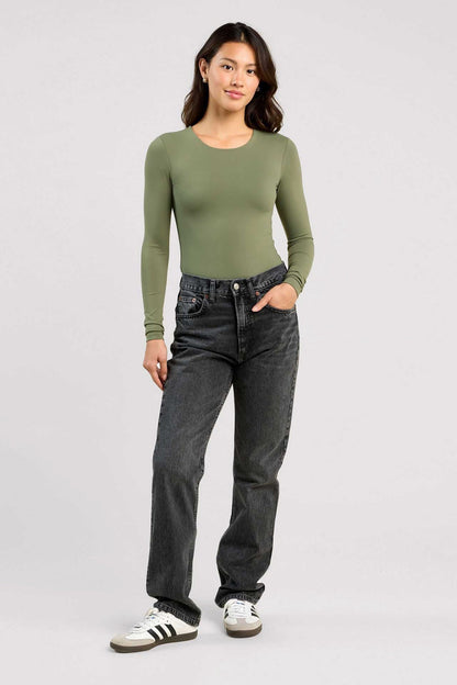 Long Sleeve Crewneck Bodysuit | Olive