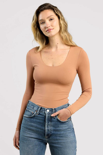 Long Sleeve Scoop Neck Bodysuit