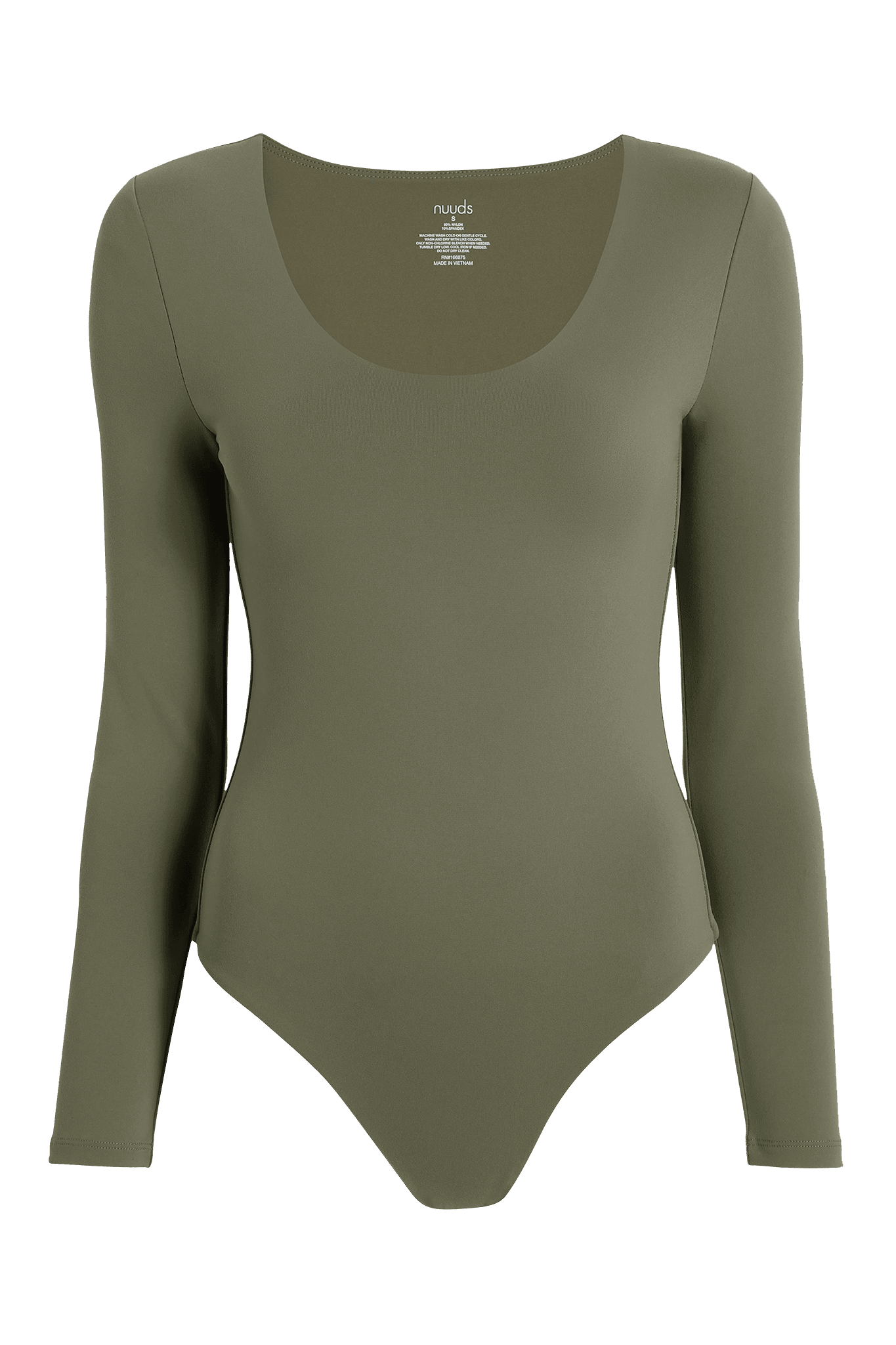 Long Sleeve Scoop Neck Bodysuit | Olive