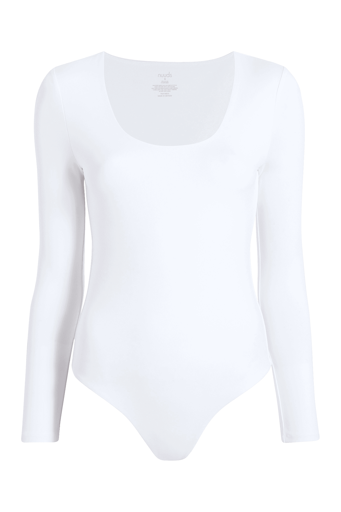 Long Sleeve Scoop Neck Bodysuit | White