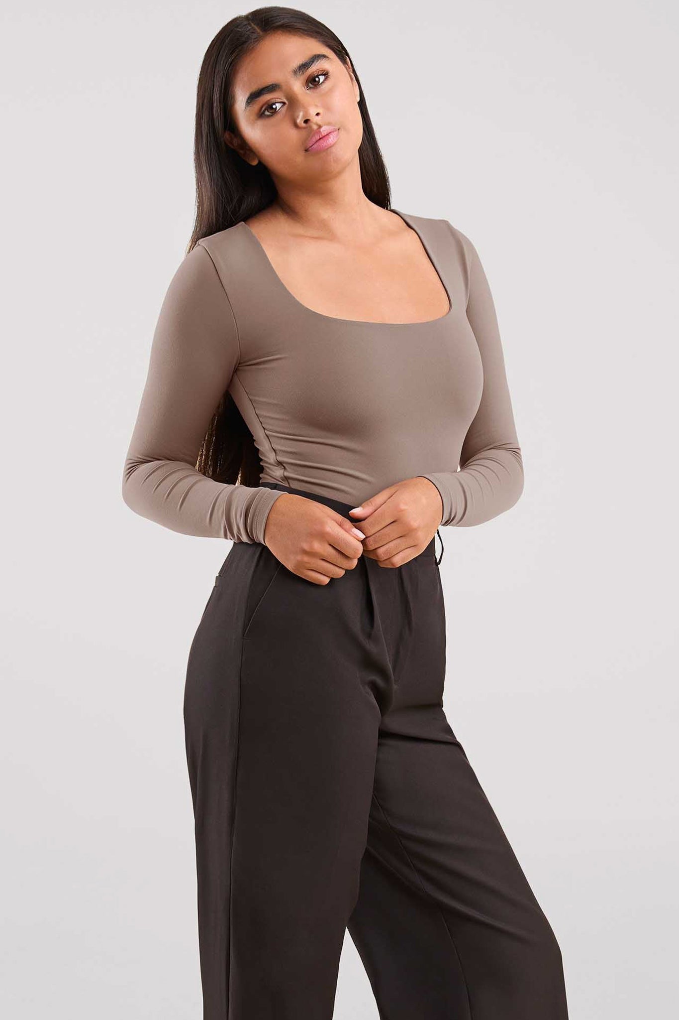 Long Sleeve Square Neck Bodysuit