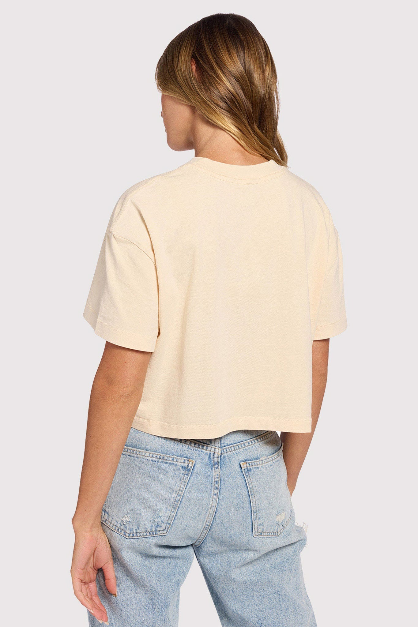 Vintage Cotton Cropped Tee | Bone