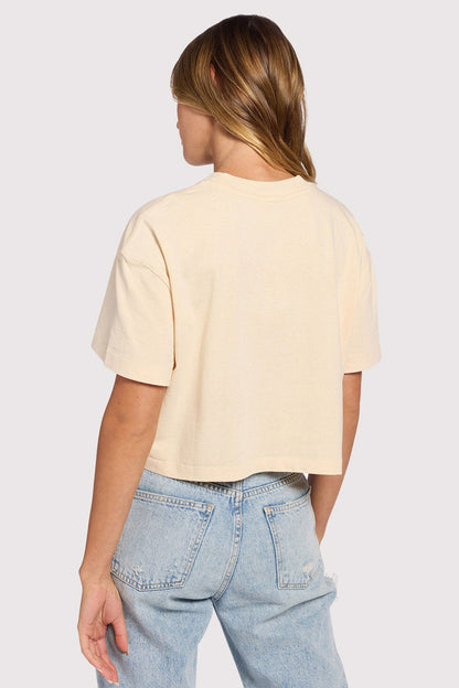Vintage Cotton Cropped Tee | Bone