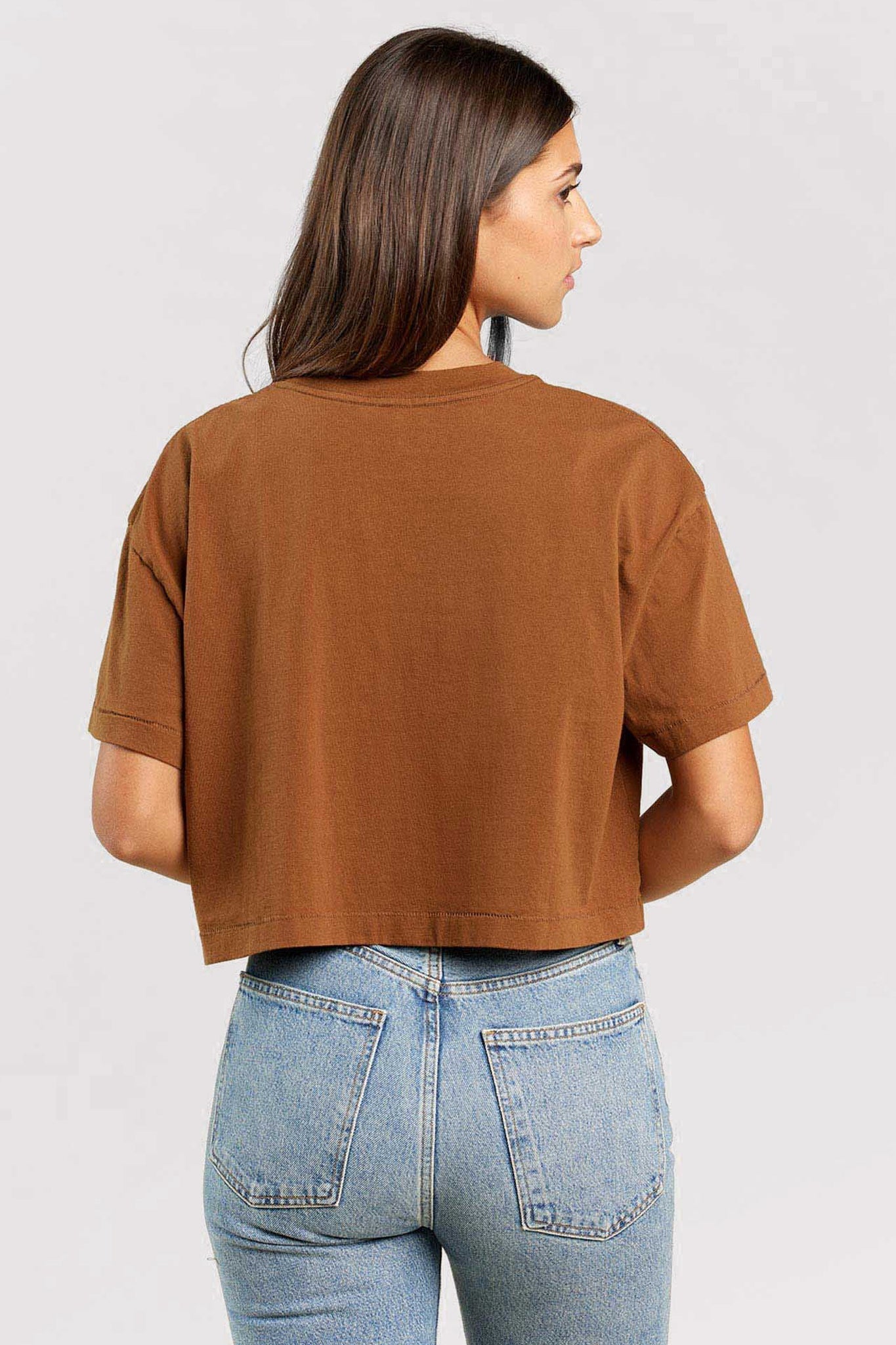 Vintage Cotton Cropped Tee | Chocolate