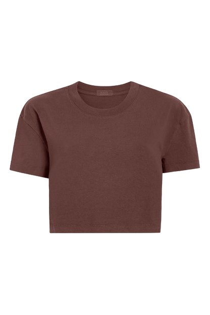 Vintage Cotton Cropped Tee | Coffee