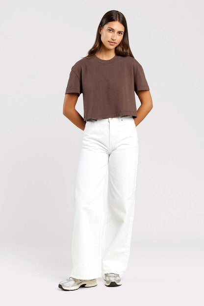 Vintage Cotton Cropped Tee | Coffee