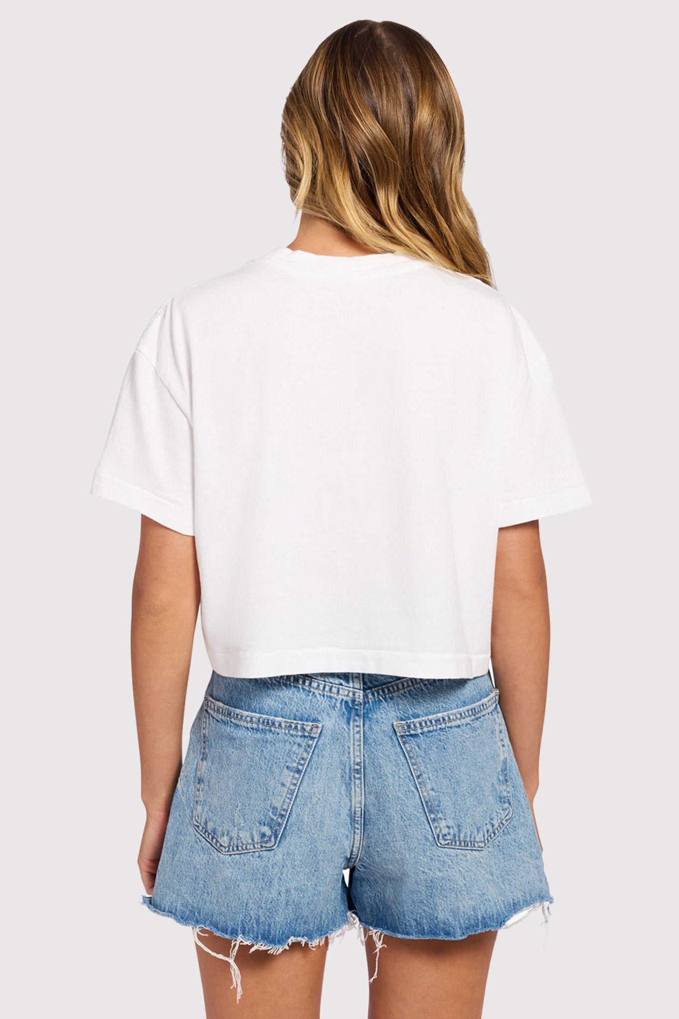 Vintage Cotton Cropped Tee | White