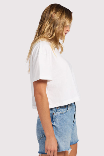 Vintage Cotton Cropped Tee | White