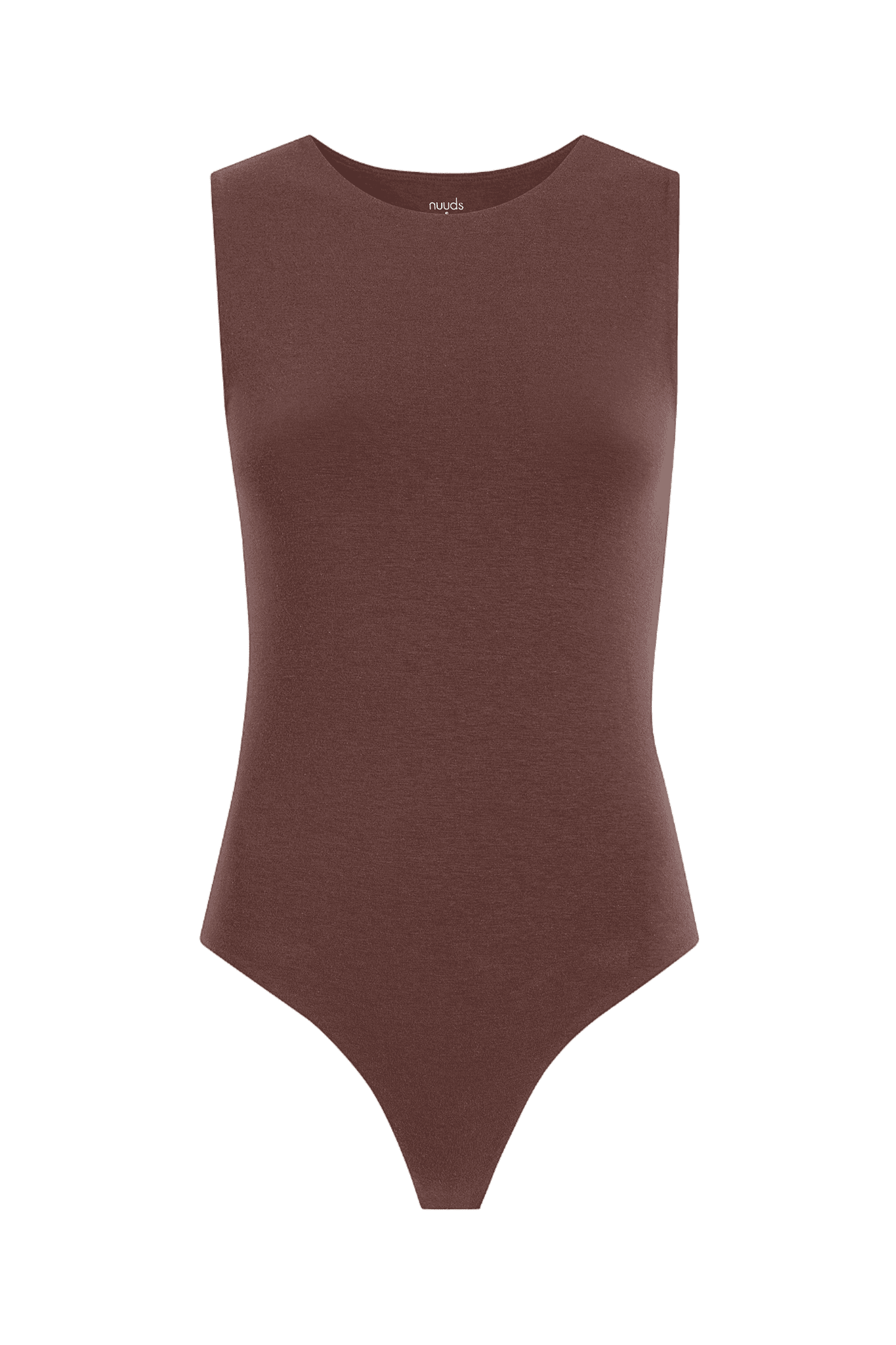 Cotton Stretch Classic Crewneck Tank Bodysuit | Coffee