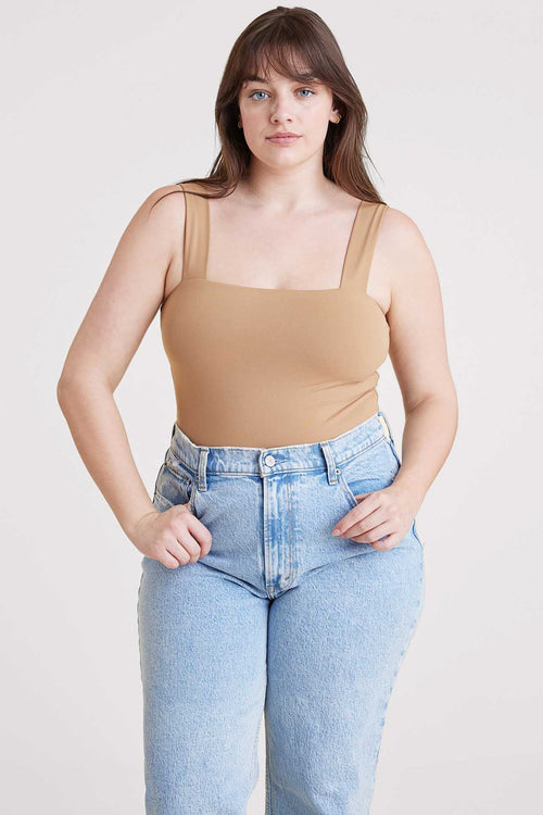 Square Neck Tank Bodysuit | Cinnamon