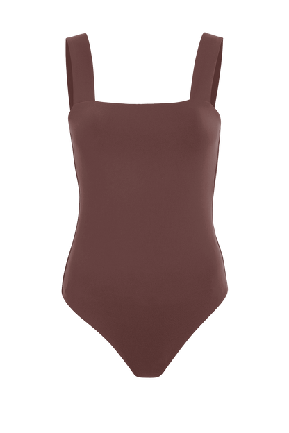 Square Neck Tank Bodysuit | Coffee