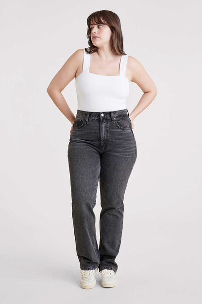 Square Neck Tank Bodysuit | White