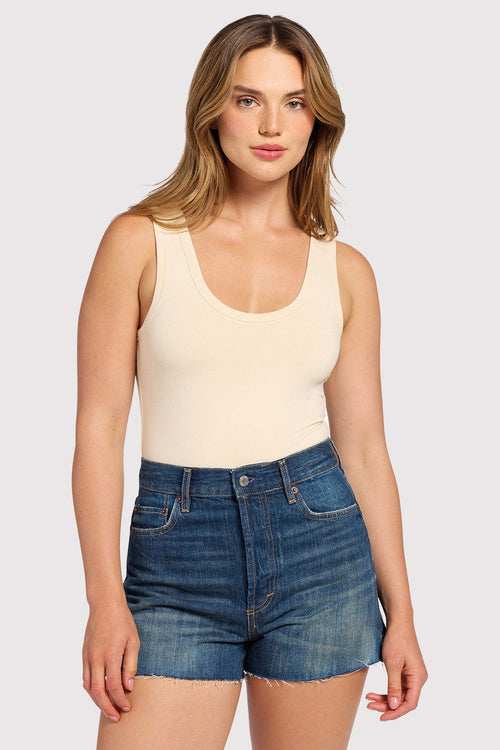 Seamless Scoop Tank Bodysuit | Bone