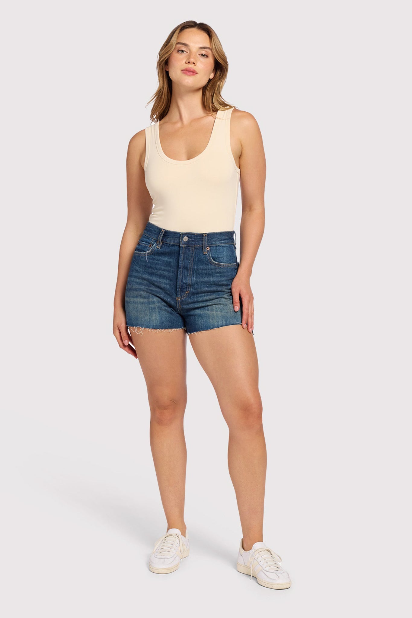 Seamless Scoop Tank Bodysuit | Bone