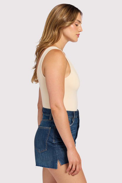 Seamless Scoop Tank Bodysuit | Bone