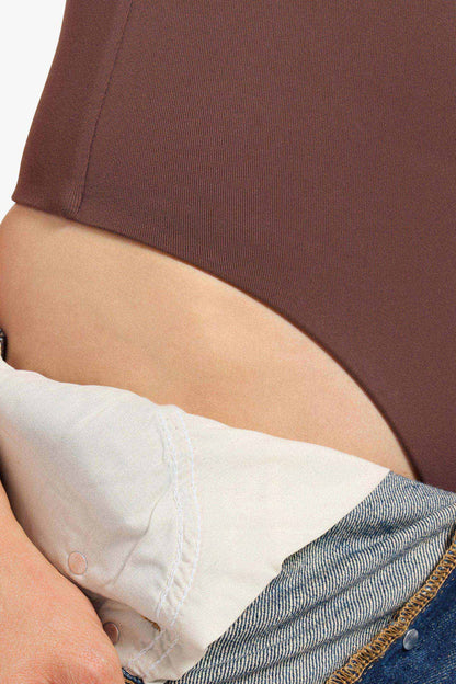 Seamless Scoop Tank Bodysuit | Coffee
