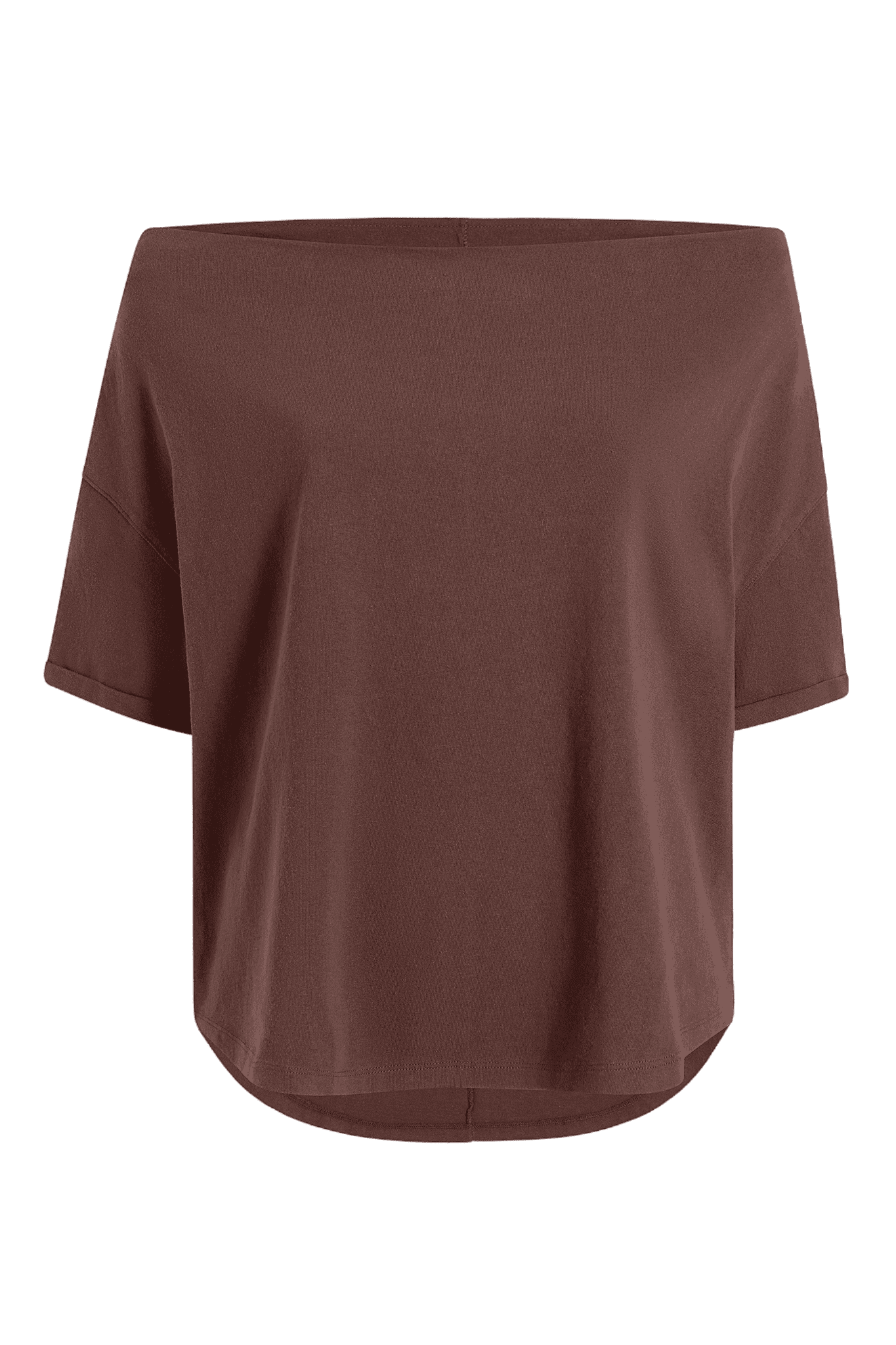 Vintage Cotton Off The Shoulder T-Shirt | Coffee