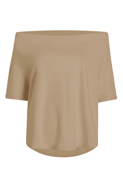 Vintage Cotton Off The Shoulder T-Shirt | Oat