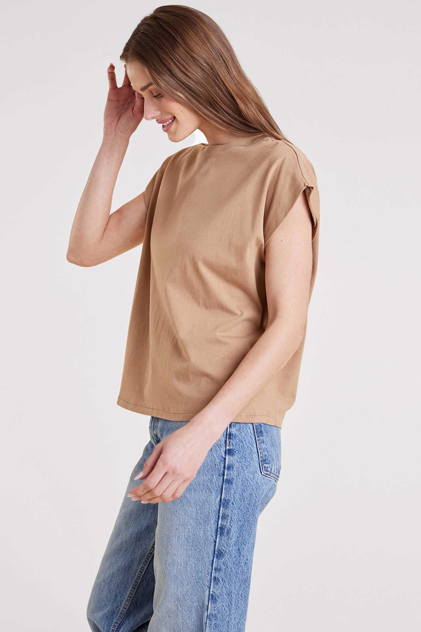 Soft Cotton Muscle Tee | Cinnamon