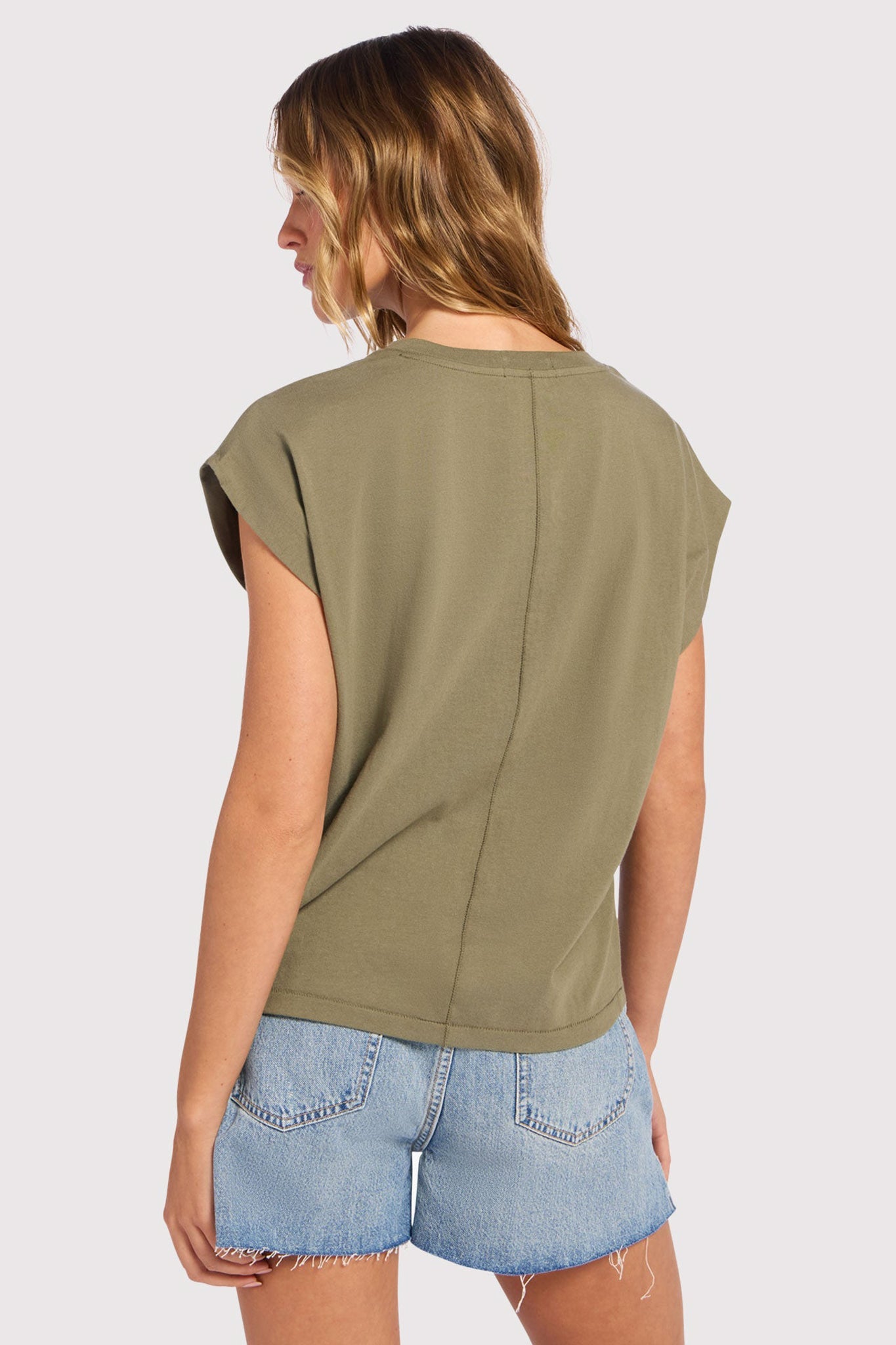 Soft Cotton Muscle Tee | Olive
