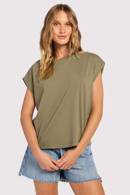 Soft Cotton Muscle Tee | Olive
