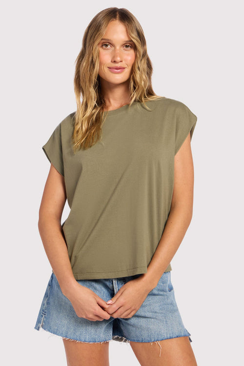 Soft Cotton Muscle Tee | Olive