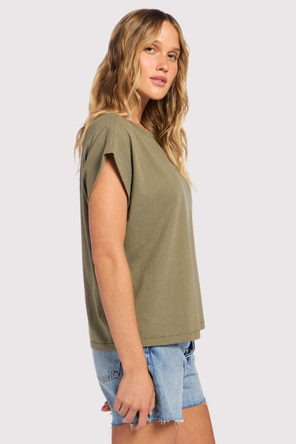 Soft Cotton Muscle Tee | Olive