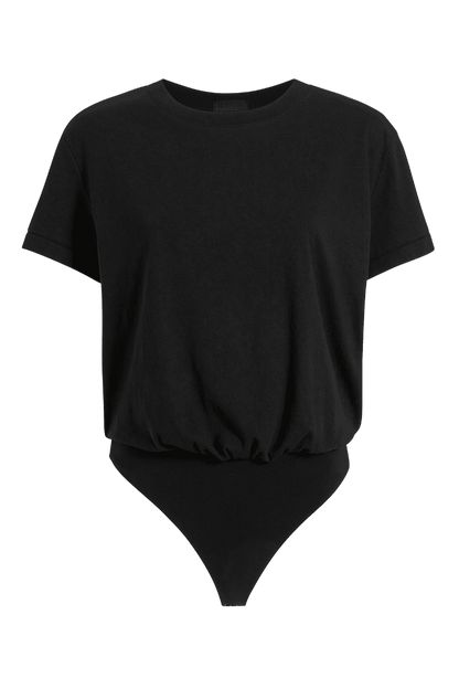 Soft Cotton Everyday T-Shirt Bodysuit | Black