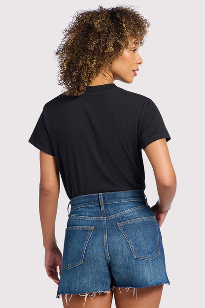 Soft Cotton Everyday T-Shirt Bodysuit | Black