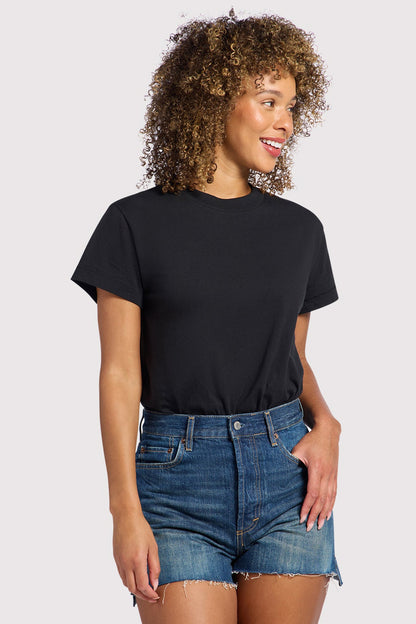 Soft Cotton Everyday T-Shirt Bodysuit | Black