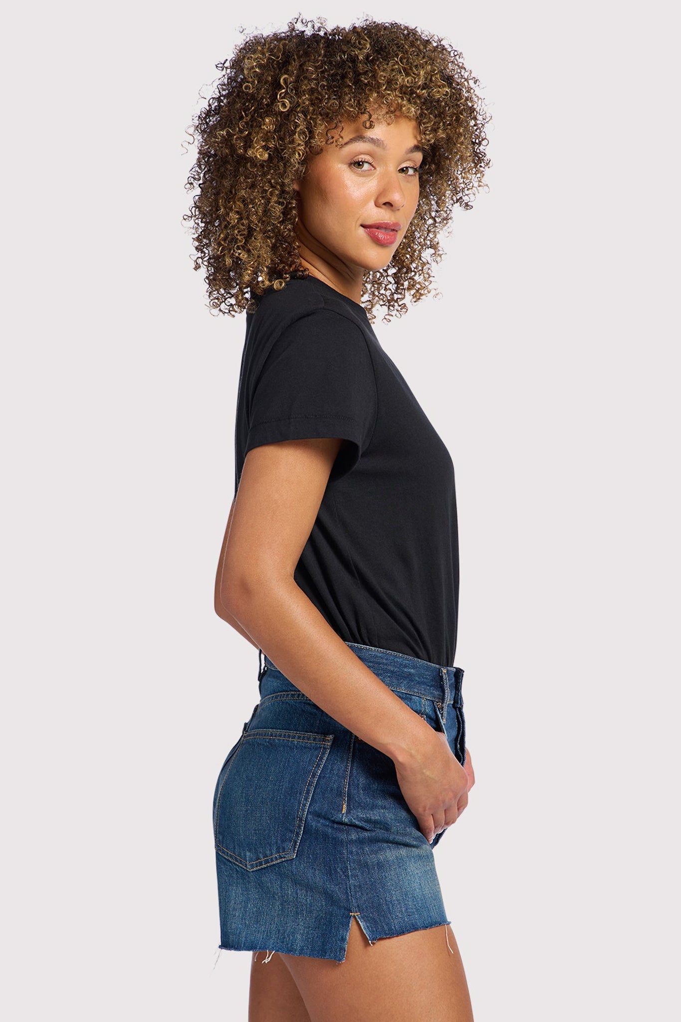 Soft Cotton Everyday T-Shirt Bodysuit | Black