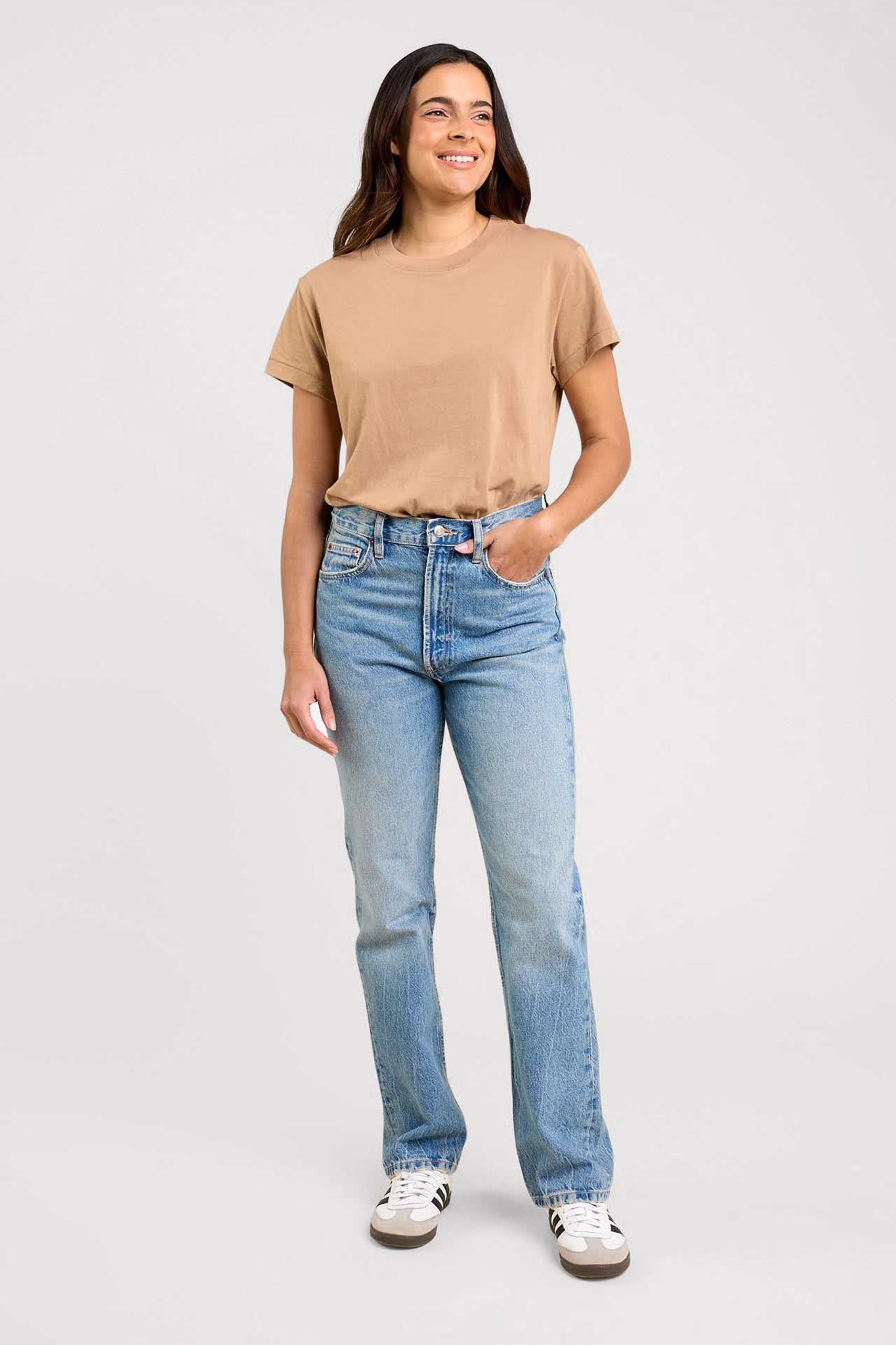 Soft Cotton Everyday T-Shirt Bodysuit | Cinnamon