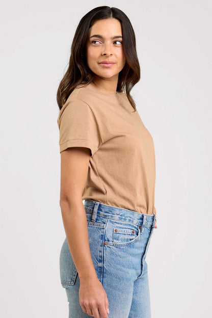 Soft Cotton Everyday T-Shirt Bodysuit | Cinnamon