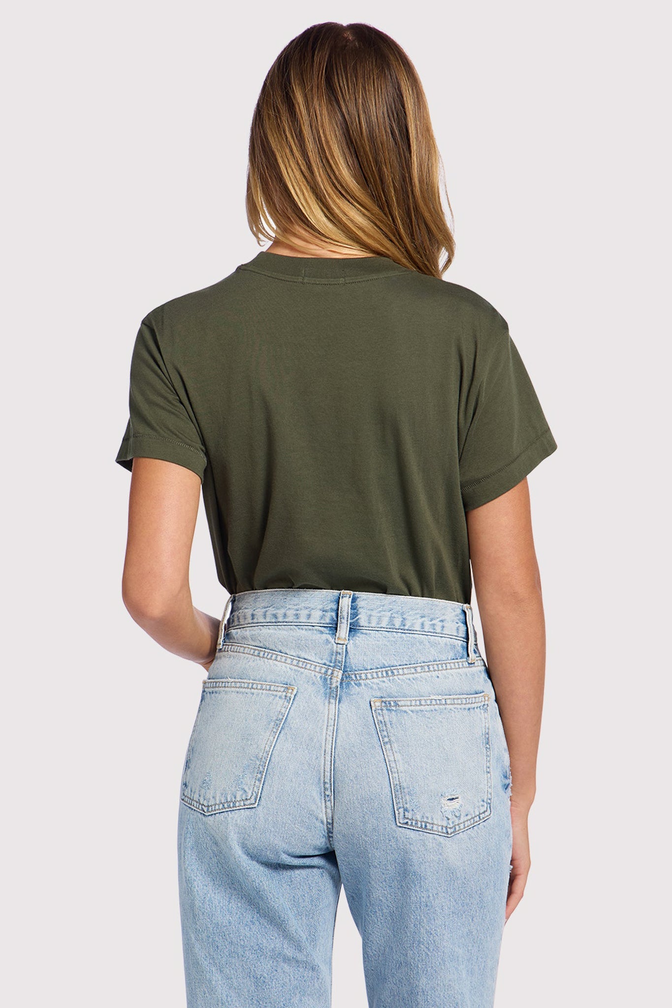 Soft Cotton Everyday T-Shirt Bodysuit | Darkest Olive