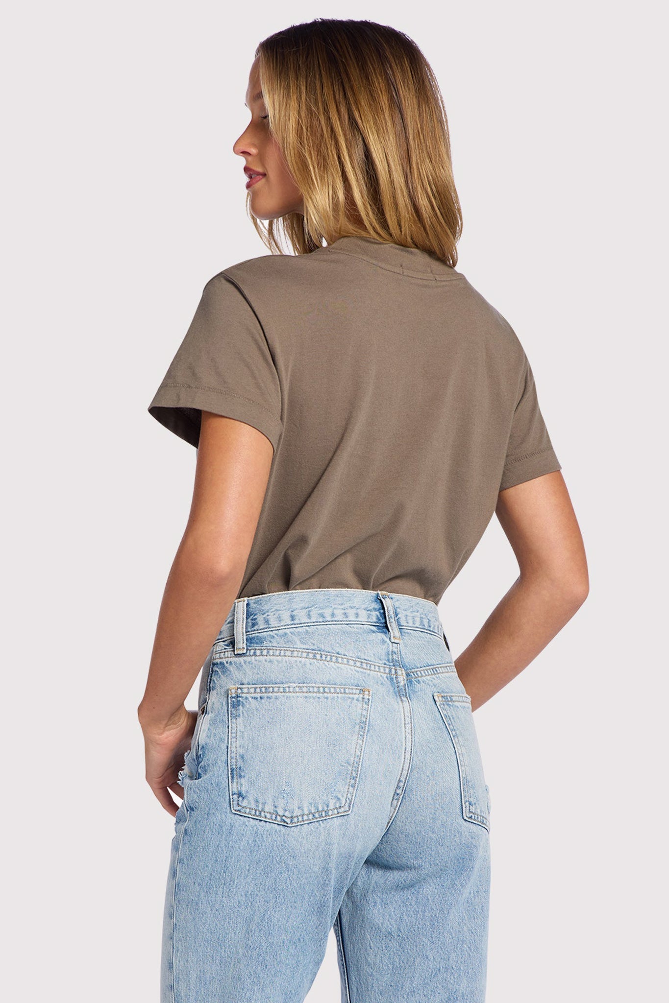 Soft Cotton Everyday T-Shirt Bodysuit | Mocha