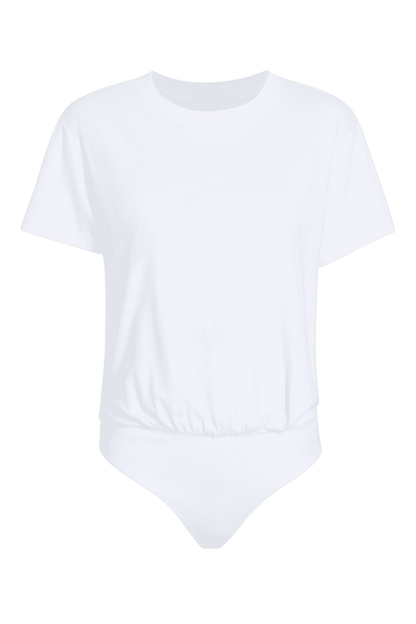Soft Cotton Everyday T-Shirt Bodysuit | White