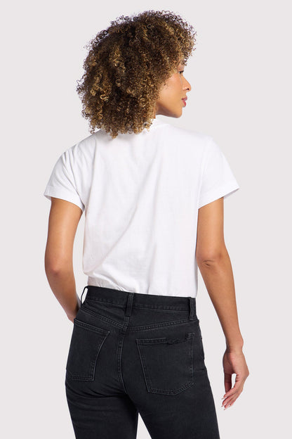 Soft Cotton Everyday T-Shirt Bodysuit | White