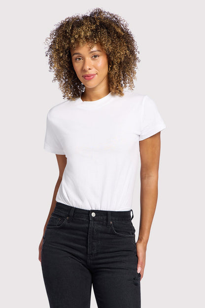 Soft Cotton Everyday T-Shirt Bodysuit | White