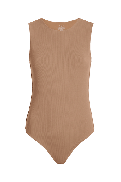 Ribbed Crewneck Tank Bodysuit | Cinnamon