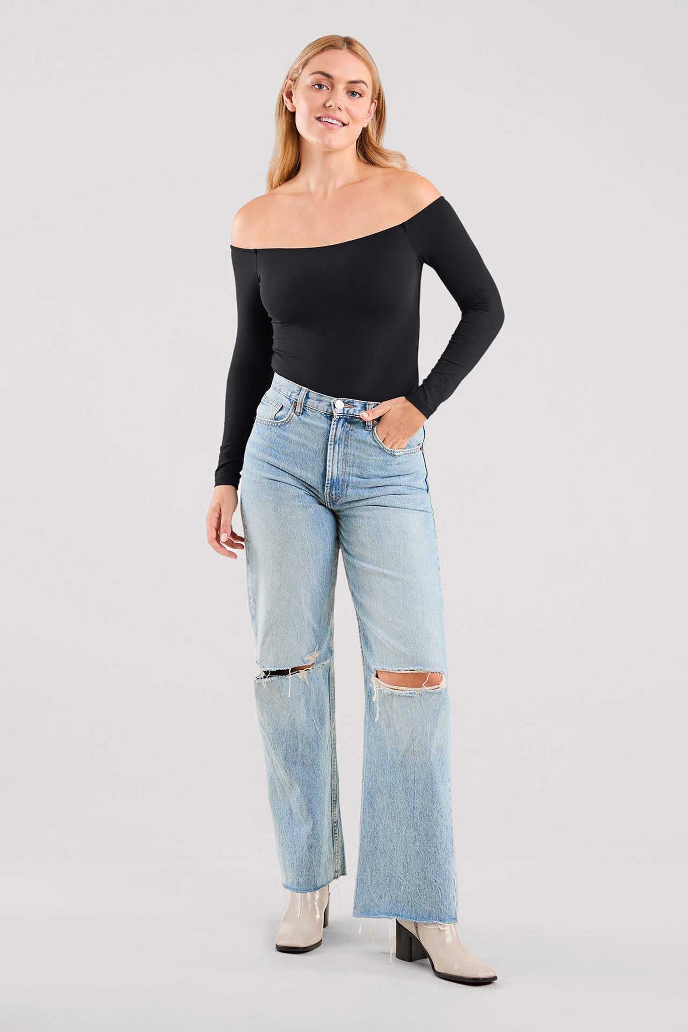 Off The Shoulder Bodysuit | Black