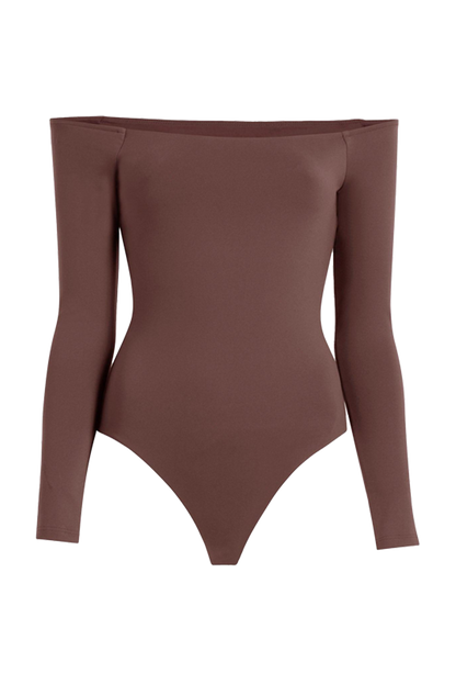 Off The Shoulder Bodysuit | Coffee