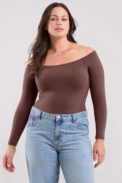 Off The Shoulder Bodysuit | Coffee