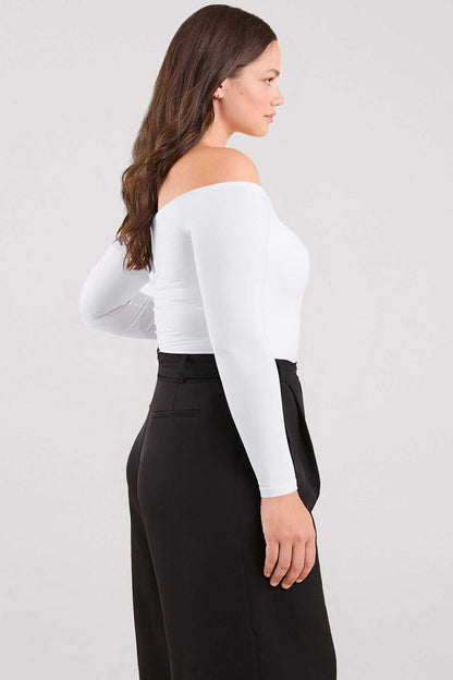 Off The Shoulder Bodysuit | White
