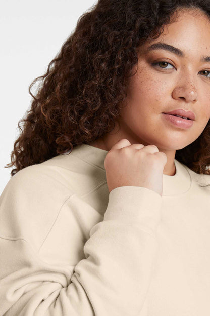 Cropped Crewneck Sweatshirt | Bone