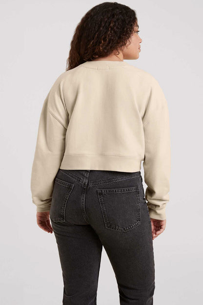 Cropped Crewneck Sweatshirt | Bone