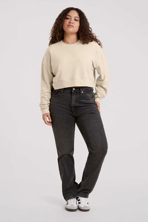 Cropped Crewneck Sweatshirt | Bone